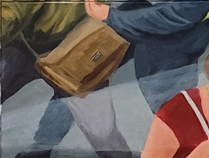 Cartera de cuero en situación de peligrosidad